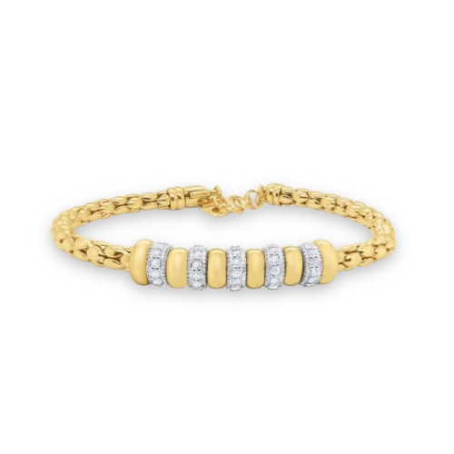 Kc Diamonds Gold and Diamond Bold Flex Bracelet