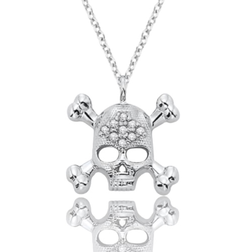 Kc Diamonds Gold and Diamond Skull Necklace