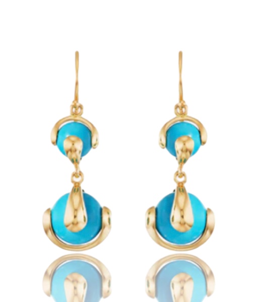 Marina B Cardan Turquoise French Wire Earrings