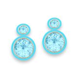 Goshwara Blue Topaz & Turquoise Inlay Oval Earrings