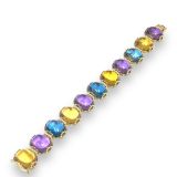 Goshwara Multi Color Cushion Bracelet with Diamonds