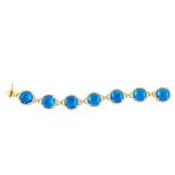 Goshwara London Blue Topaz Round SugarLoaf Bracelet with Diamonds