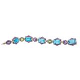 Goshwara Blue Topaz, Peridot & Amethyst Bracelet