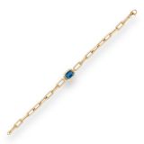 Goshwara London Blue Topaz Emerald Cut Bezel Set Bracelet