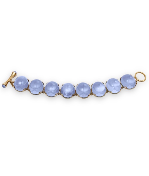 Goshwara Blue Chalcedony Oval Cabochon Bracelet