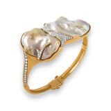 Jorge Adeler Women's Double Freshwater Pearl and Diamond Bracelet