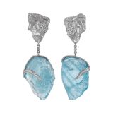 Jorge Adeler Women’s Raw Aquamarine and Diamond Earrings