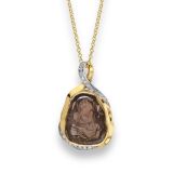 Jorge Adeler Women’s Cleaved Smokey Quartz and Diamond Pendant