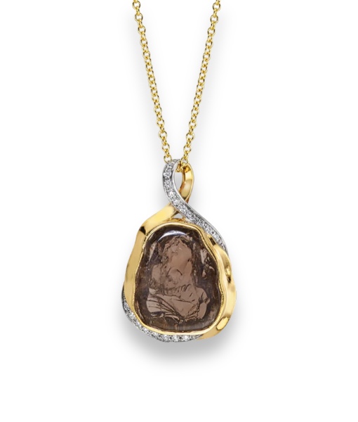 Jorge Adeler Women’s Cleaved Smokey Quartz and Diamond Pendant