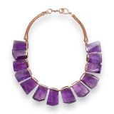 Women’s Mirror Cut Amethyst and Diamond Necklace