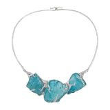 Jorge Adeler Women’s Raw Aquamarine and Diamond Collar