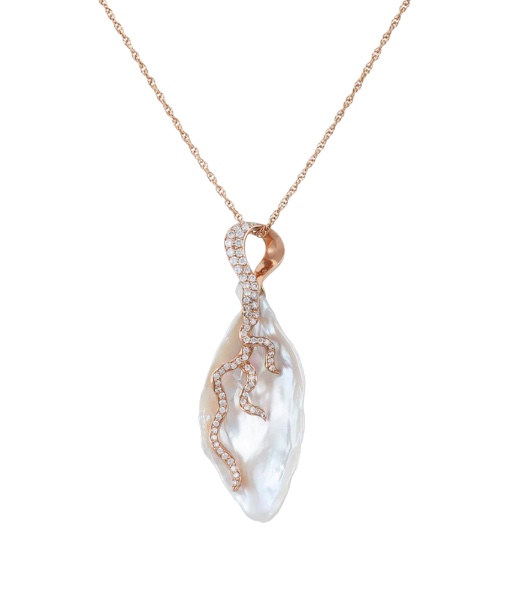 Jorge Adeler Women's Red Gold, Exotic Pearl and Diamond Pendant