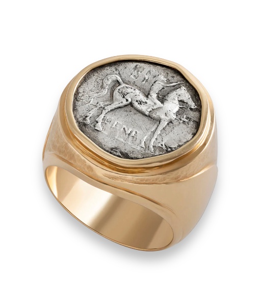 Jorge Adeler Men's Ancient, Authentic Horse Coin Ring