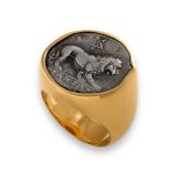 Jorge Adeler Men's Ancient, Authentic Lion Coin Ring