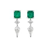 Oscar Heyman Platinum,Emerald Drop Earrings