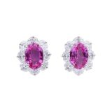 Oscar Heyman Platinum Burma Ruby Entourage Earrings