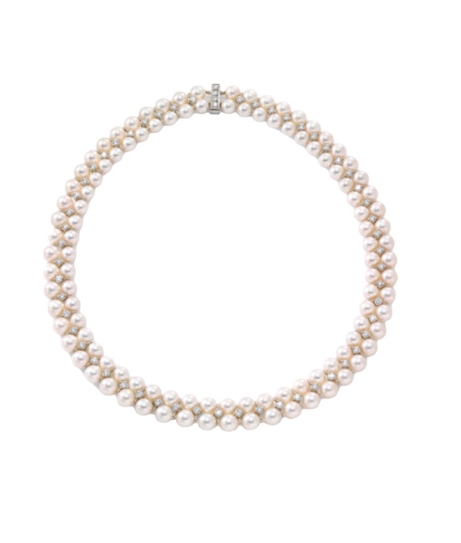 Oscar Heyman Platinum Pearl & Diamond Necklace