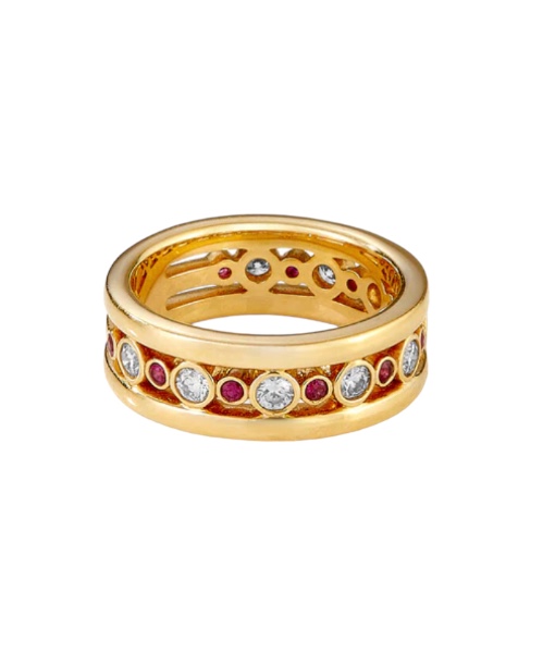 Syna Mogul Diamond Band with Rubies