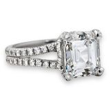 Verdura Lace Solitaire Ring with Emerald-cut Diamond