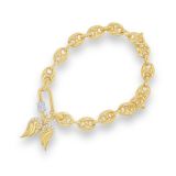 Kc Diamond Mariner Bracelet with Angel Wing Charm