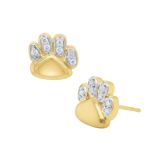 Kc Diamond Paw Earrings