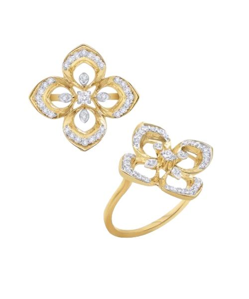 Kc Diamond Lotus Flower Ring