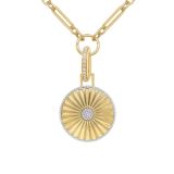 Kc Diamond Textured Medallion Necklace