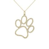 Kc Diamond Jumbo Dog Paw Necklace