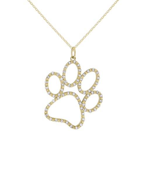 Kc Diamond Jumbo Dog Paw Necklace